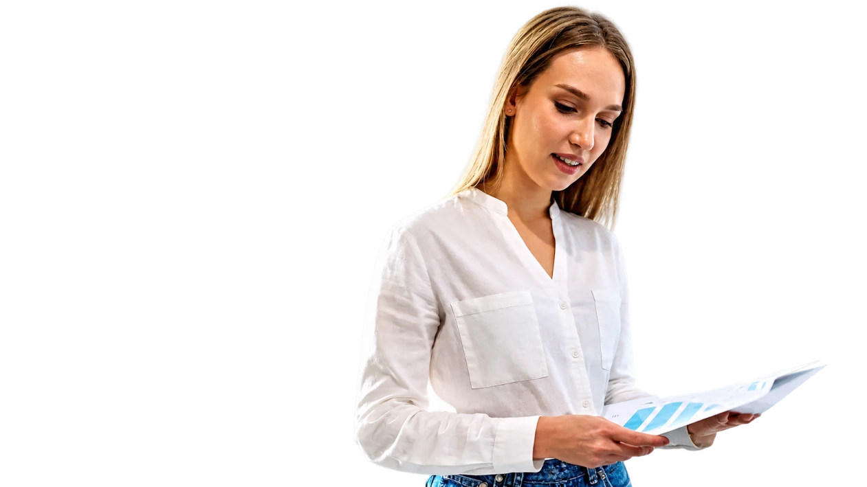 Professional reviewing office documents